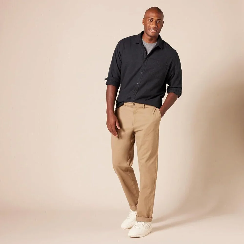 Mens Athletic-Fit Casual Stretch Chino Pant Available in Big & Tall